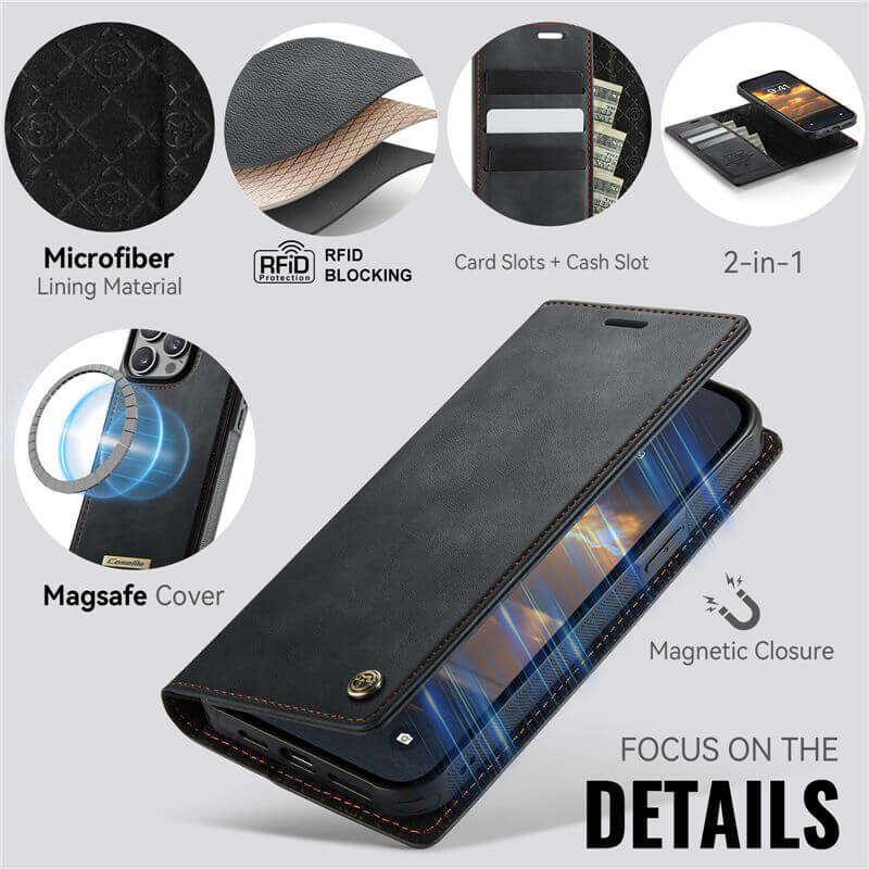 CaseMe iPhone 14 Pro 2-in-1 Magnetic Wallet Case