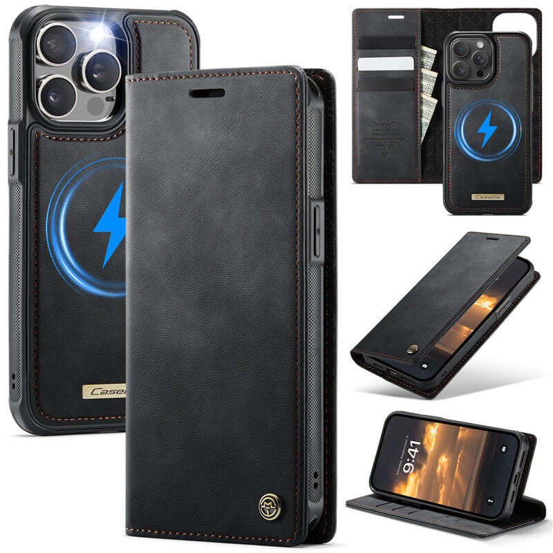 CaseMe iPhone 13 Pro 2-in-1 Magnetic Wallet Case – MagSafe & RFID Blocking