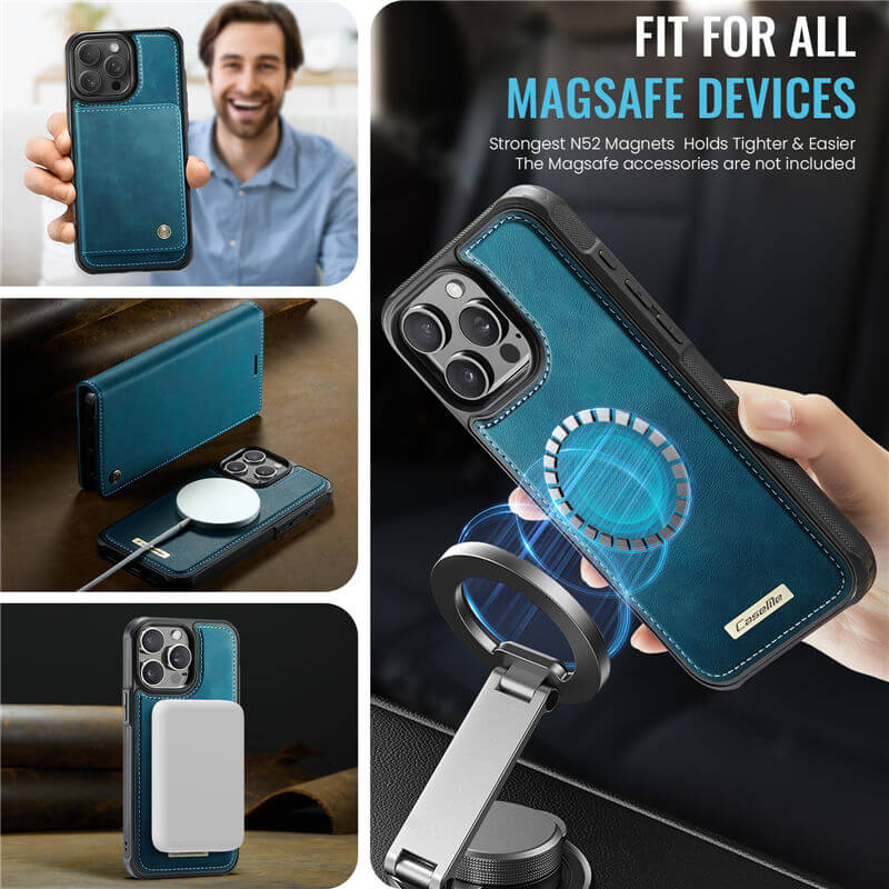 CaseMe iPhone 15 Pro 2-in-1 Magnetic Wallet Case – MagSafe & RFID Blocking - Image 6