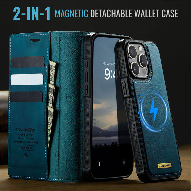 CaseMe iPhone 14 Pro 2-in-1 Magnetic Wallet Case – MagSafe & RFID Blocking - Image 9