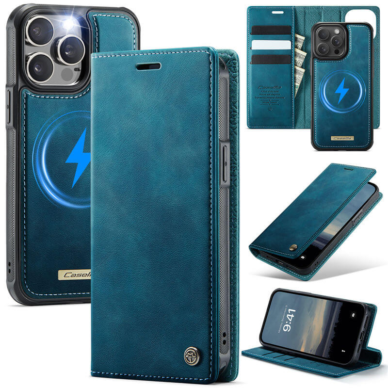 CaseMe iPhone 15 Pro 2-in-1 Magnetic Wallet Case – MagSafe & RFID Blocking