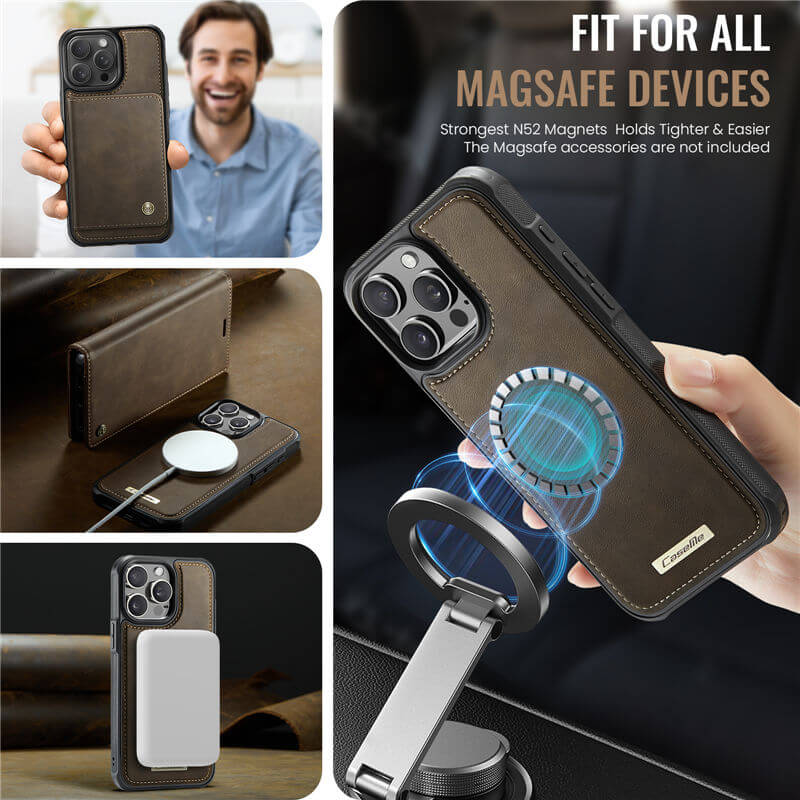 CaseMe iPhone 13 Pro Max 2-in-1 Magnetic Wallet Case – MagSafe & RFID Blocking - Image 6