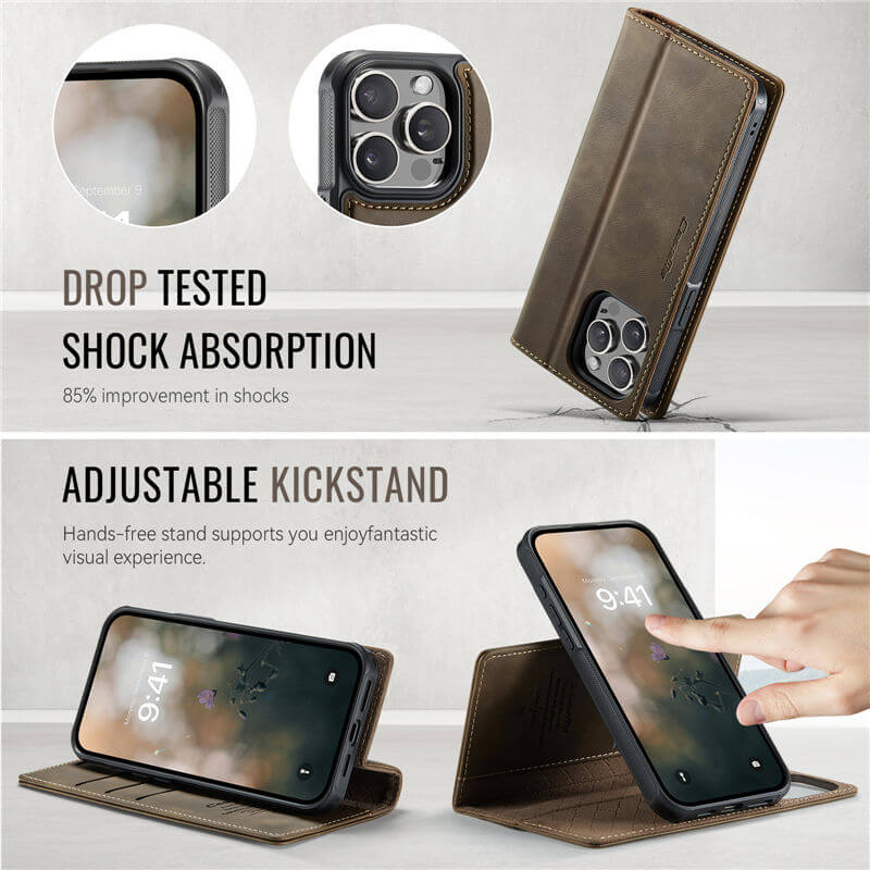 CaseMe iPhone 15 Pro 2-in-1 Magnetic Wallet Case – MagSafe & RFID Blocking - Image 7