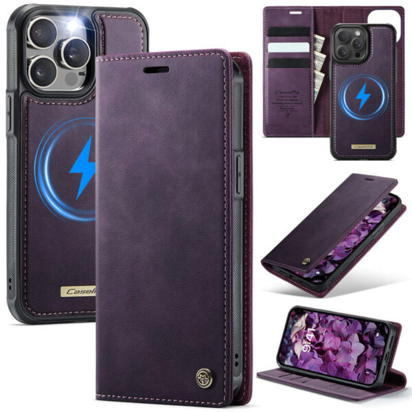 CaseMe iPhone 14 Pro 2-in-1 Magnetic Wallet Case – MagSafe & RFID Blocking