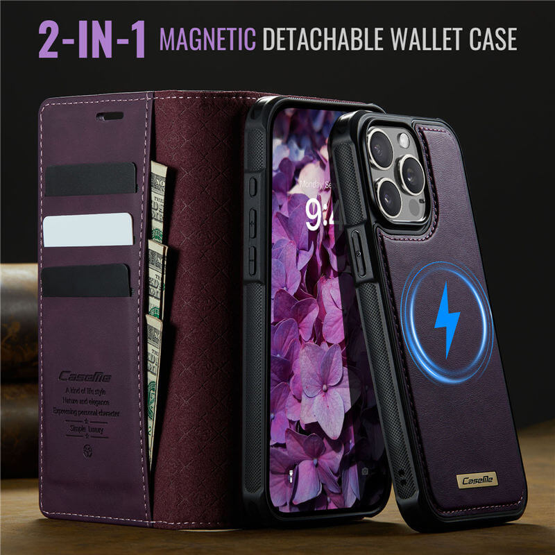 CaseMe iPhone 13 Pro 2-in-1 Magnetic Wallet Case – MagSafe & RFID Blocking - Image 9
