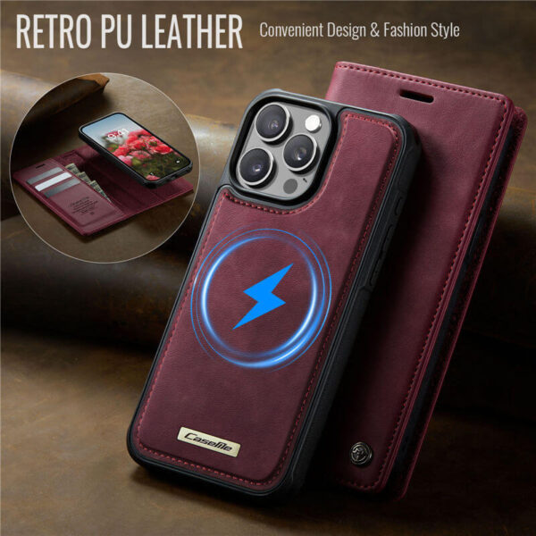 Alternative view of CaseMe iPhone 14 Pro 2-in-1 Magnetic Wallet Case – MagSafe & RFID Blocking