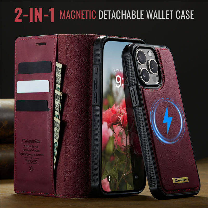 CaseMe iPhone 15 Pro 2-in-1 Magnetic Wallet Case – MagSafe & RFID Blocking - Image 9