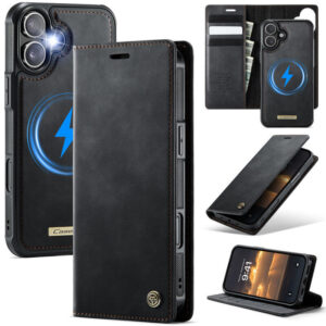 CaseMe iPhone 16 2-in-1 Magnetic Wallet Case – MagSafe & RFID Blocking