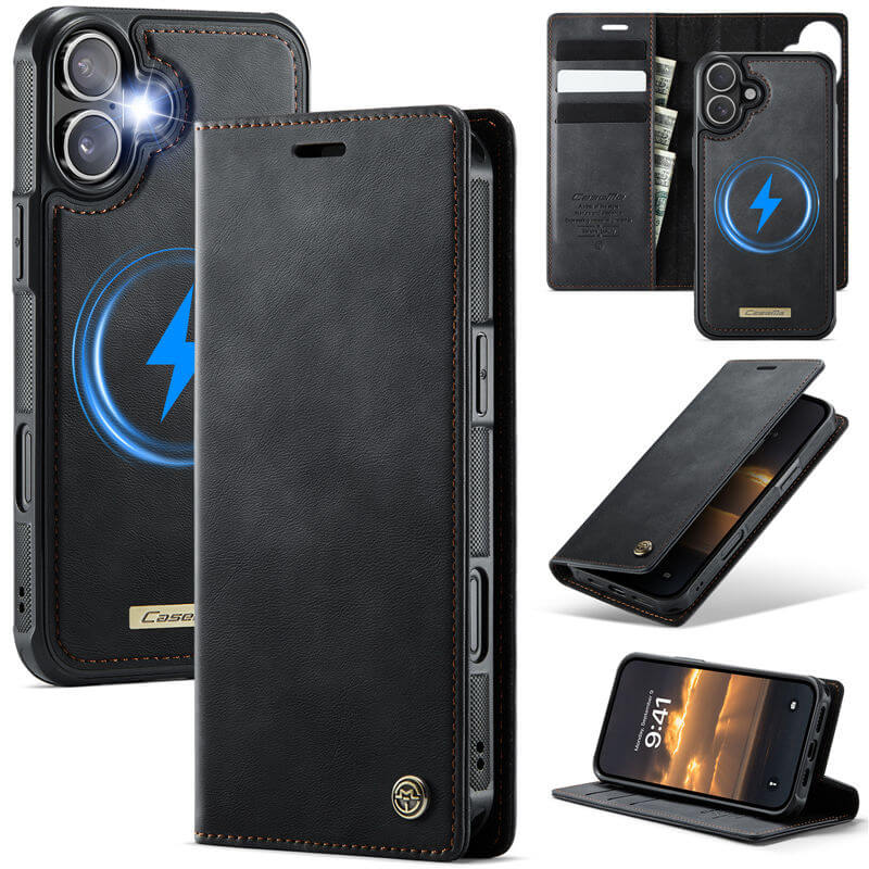CaseMe iPhone 16 2-in-1 Magnetic Wallet Case – MagSafe & RFID Blocking