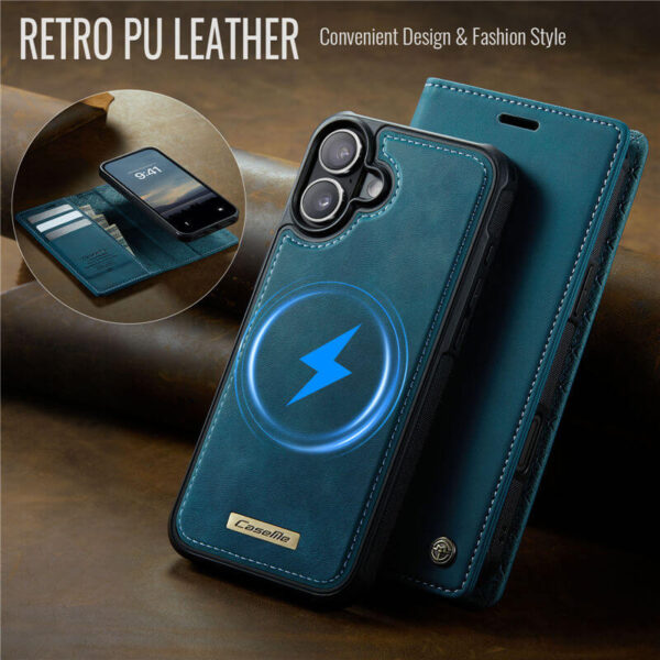 Alternative view of CaseMe iPhone 16 2-in-1 Magnetic Wallet Case – MagSafe & RFID Blocking