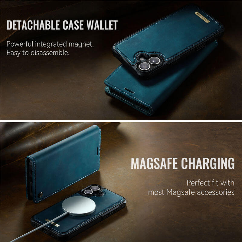 CaseMe iPhone 16 Plus 2-in-1 Magnetic Wallet Case – MagSafe & RFID Blocking - Image 4