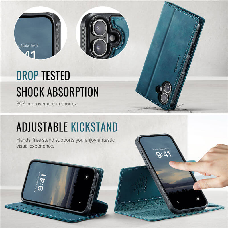 CaseMe iPhone 16 2-in-1 Magnetic Wallet Case – MagSafe & RFID Blocking - Image 7