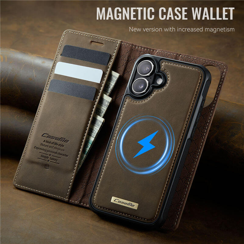 CaseMe iPhone 16 Plus 2-in-1 Magnetic Wallet Case – MagSafe & RFID Blocking - Image 10