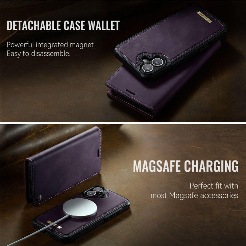 CaseMe iPhone 16 2-in-1 Magnetic Wallet Case – MagSafe & RFID Blocking - Image 4