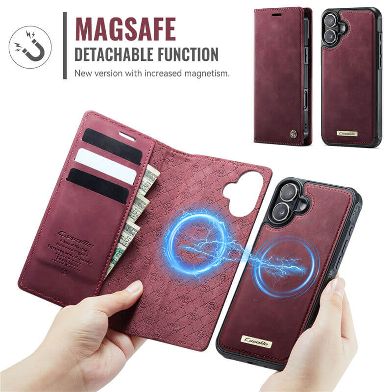 CaseMe iPhone 16 2-in-1 Magnetic Wallet Case – MagSafe & RFID Blocking - Image 5