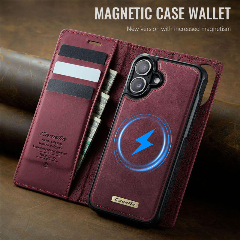 CaseMe iPhone 16 2-in-1 Magnetic Wallet Case – MagSafe & RFID Blocking - Image 10