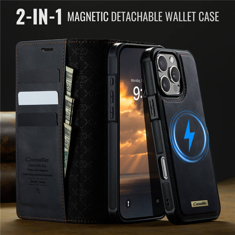 CaseMe iPhone 16 Pro 2-in-1 Magnetic Wallet Case – MagSafe & RFID Blocking - Image 9