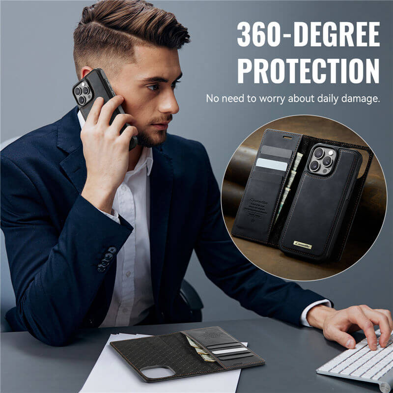 CaseMe iPhone 16 Pro Max 2-in-1 Magnetic Wallet Case – MagSafe & RFID Blocking - Image 11
