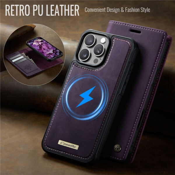 Alternative view of CaseMe iPhone 16 Pro 2-in-1 Magnetic Wallet Case – MagSafe & RFID Blocking