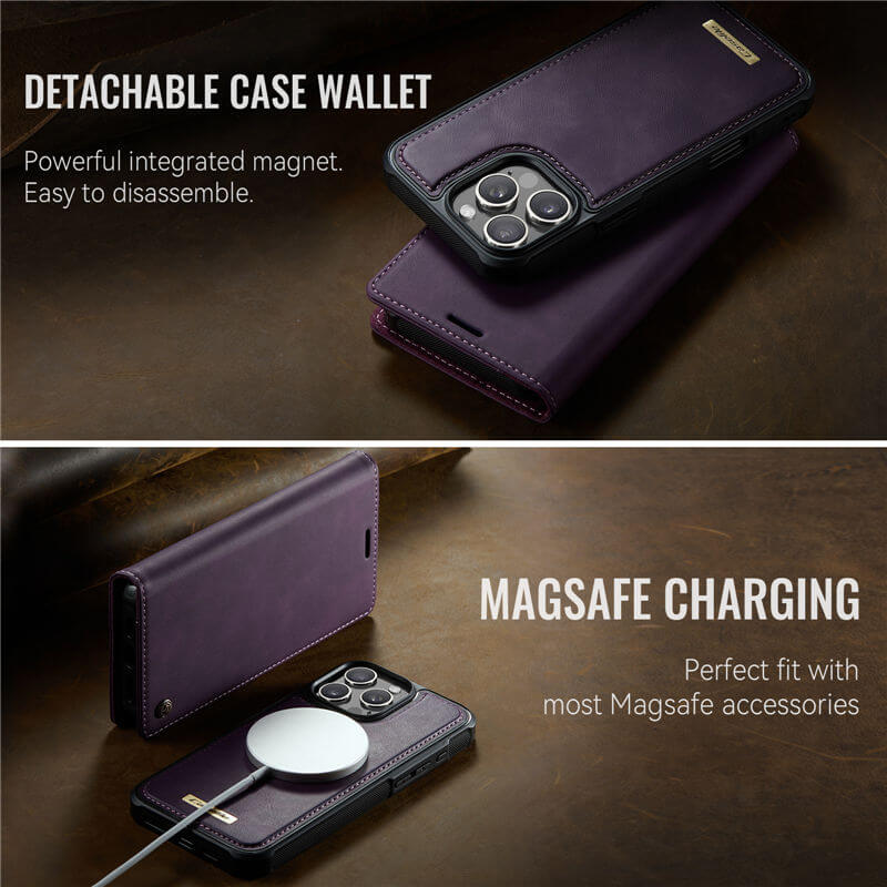 CaseMe iPhone 16 Pro Max 2-in-1 Magnetic Wallet Case – MagSafe & RFID Blocking - Image 4