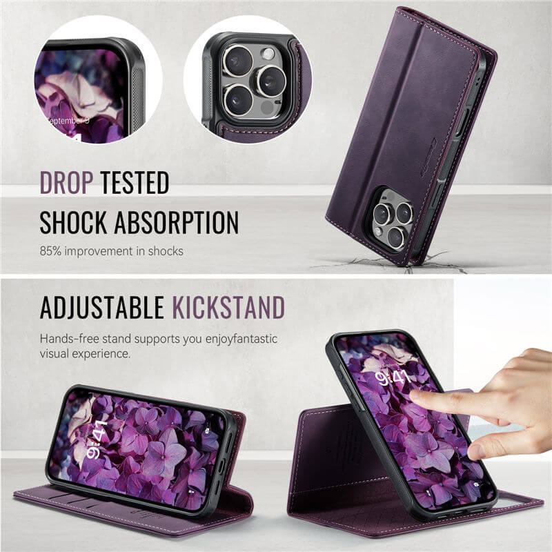 CaseMe iPhone 16 Pro 2-in-1 Magnetic Wallet Case – MagSafe & RFID Blocking - Image 7