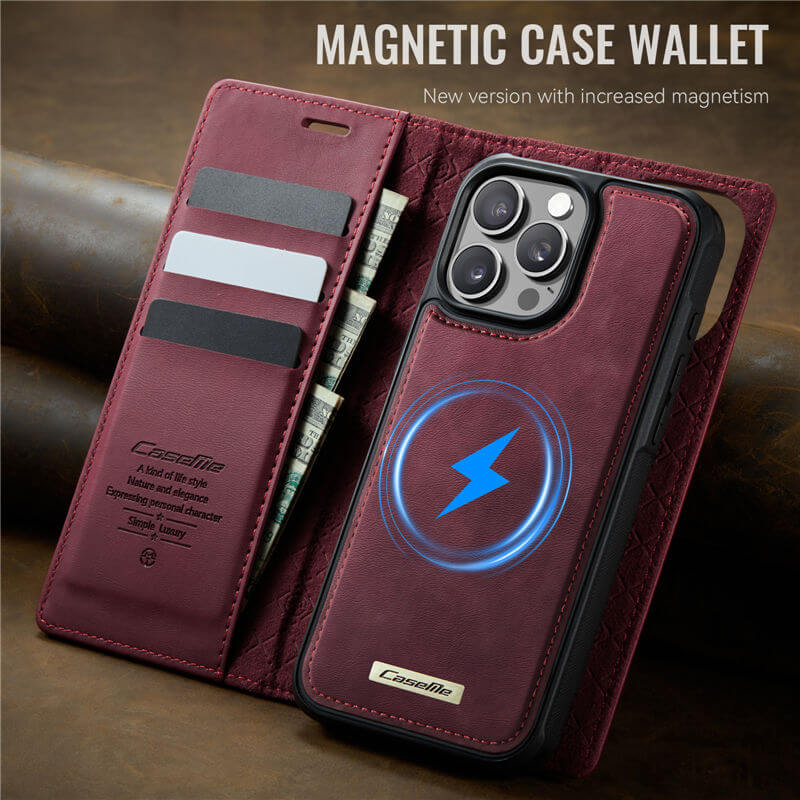 CaseMe iPhone 16 Pro Max 2-in-1 Magnetic Wallet Case – MagSafe & RFID Blocking - Image 10