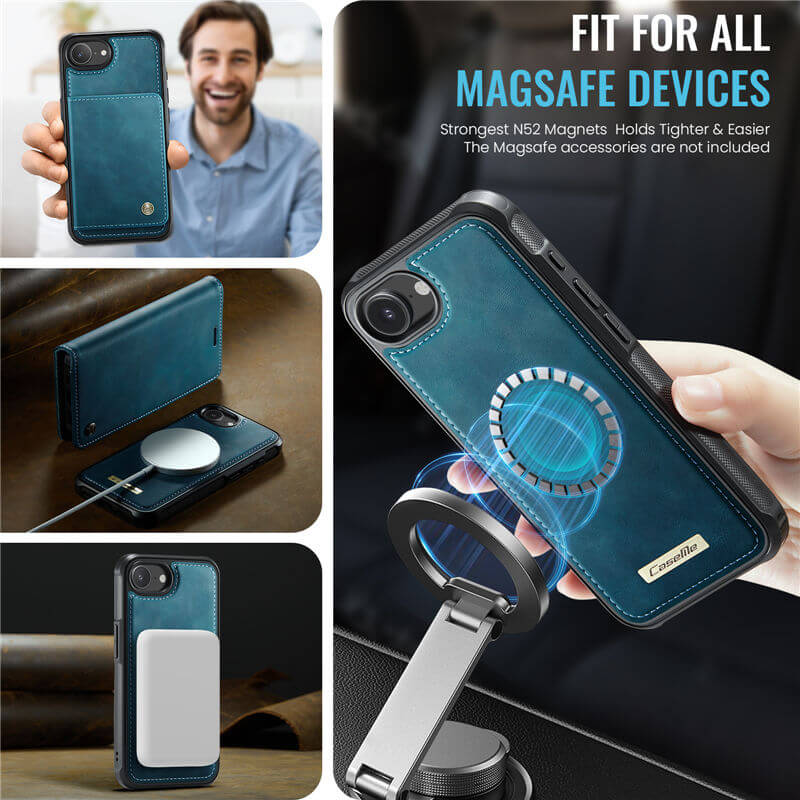 CaseMe iPhone 17e 2-in-1 Magnetic Wallet Case – MagSafe & RFID Blocking - Image 6