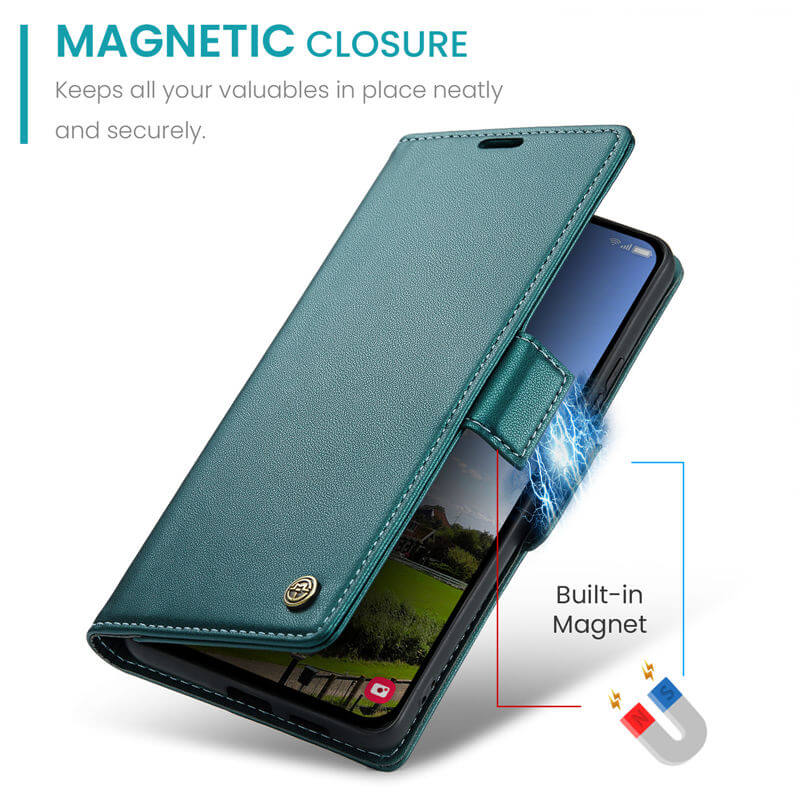 CaseMe Samsung Galaxy S25 FE Wallet RFID Blocking Magnetic Buckle Case