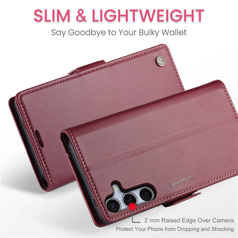 CaseMe Samsung Galaxy S25 FE Wallet RFID Blocking Magnetic Buckle Case