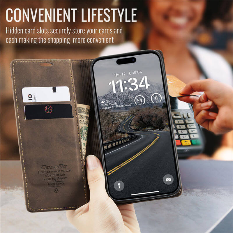 CaseMe iPhone Air Wallet Magnetic Suede Leather Case - Image 9