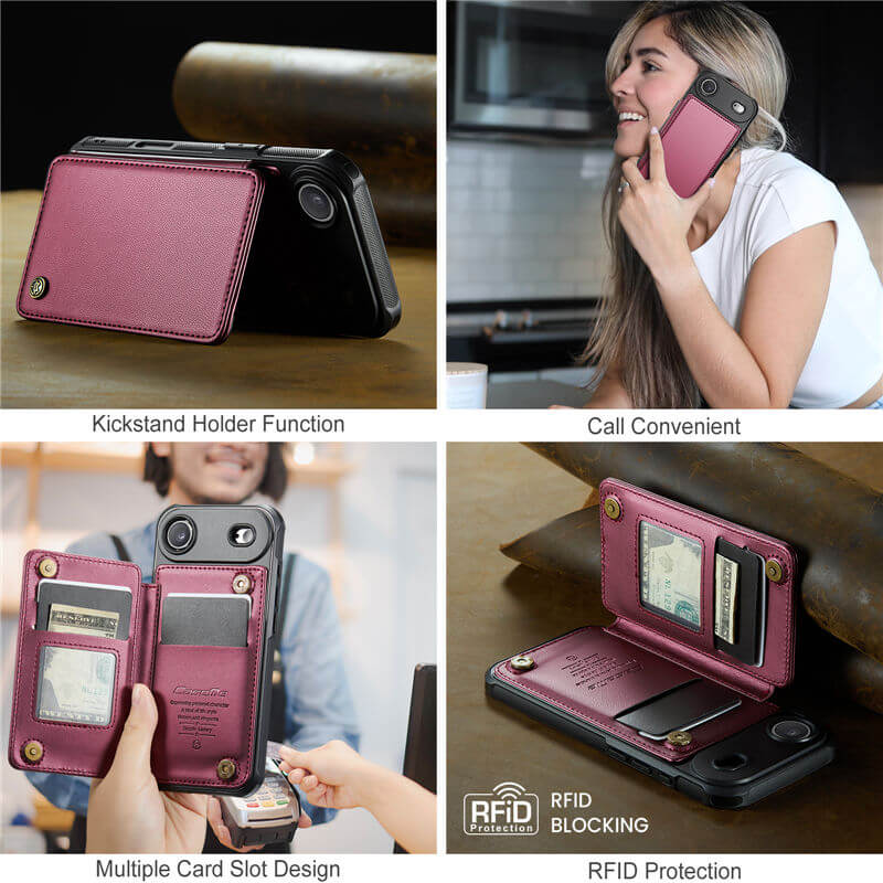 CaseMe iPhone Air RFID Blocking Card Holder Kickstand Case - Image 8