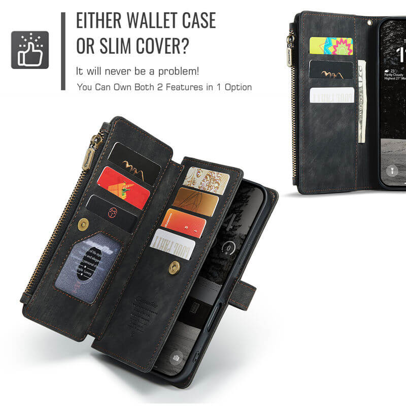 CaseMe iPhone Air Wallet Kickstand Case with Wrist Strap