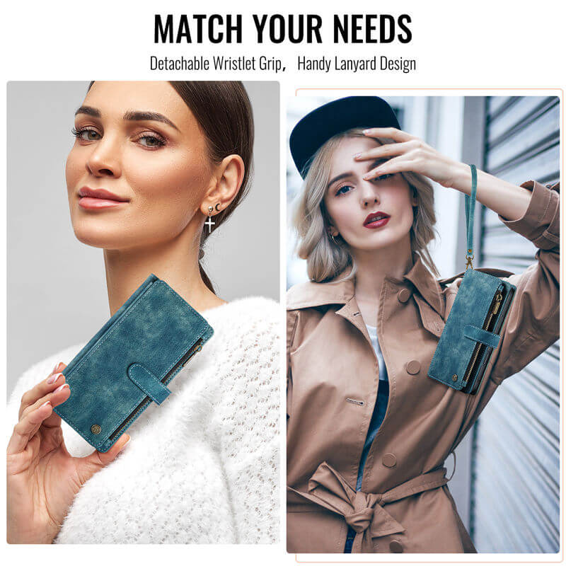 CaseMe iPhone Air Wallet Kickstand Case with Wrist Strap