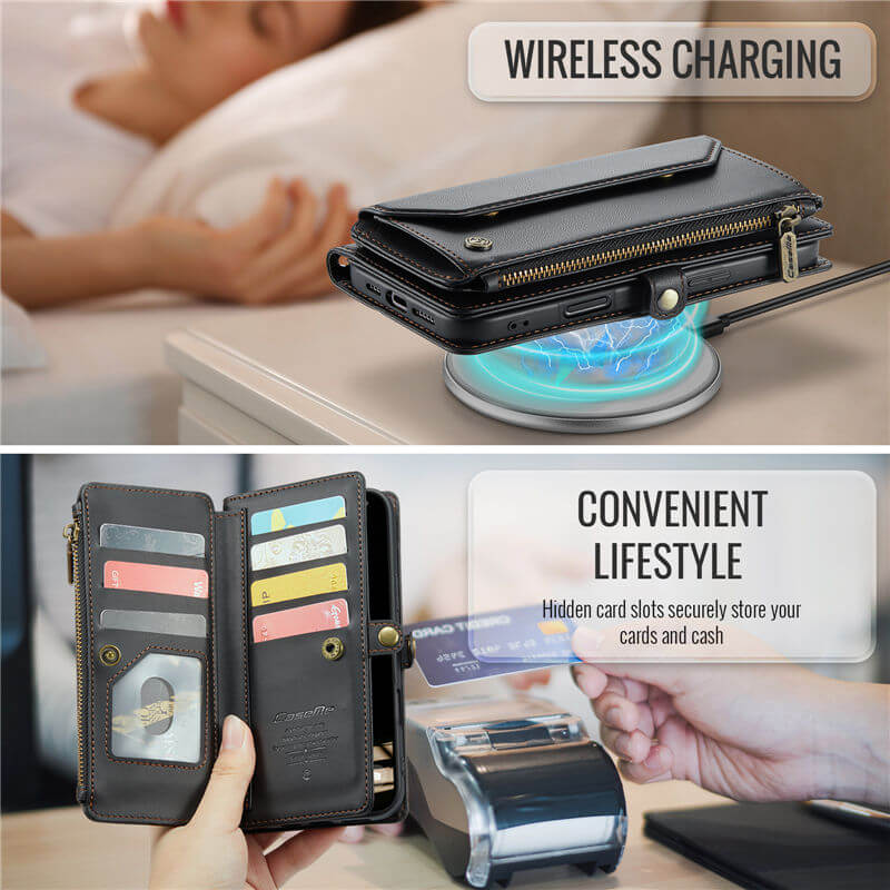 CaseMe iPhone Air RFID Wallet Crossbody Case with Wireless Charging