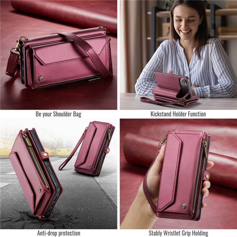CaseMe iPhone Air RFID Wallet Crossbody Case with Wireless Charging