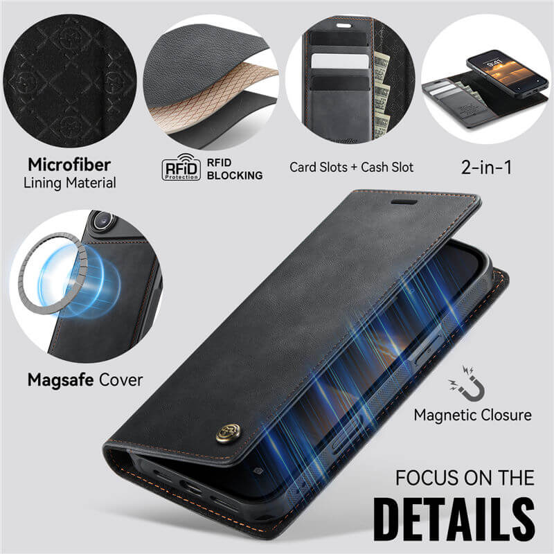 CaseMe iPhone Air 2-in-1 Magnetic Wallet Case – MagSafe & RFID Blocking - Image 8