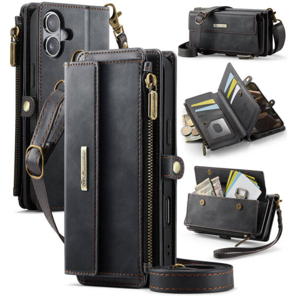 CaseMe iPhone 17 RFID Wallet Case – Crossbody & Wireless