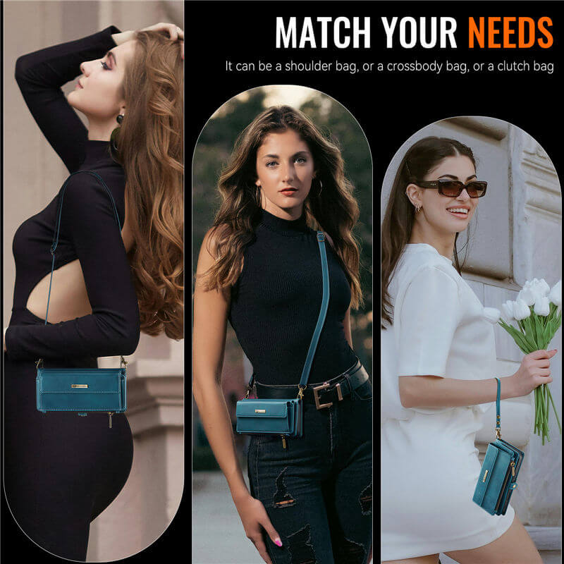 CaseMe iPhone 17 RFID Wallet Case – Crossbody & Wireless