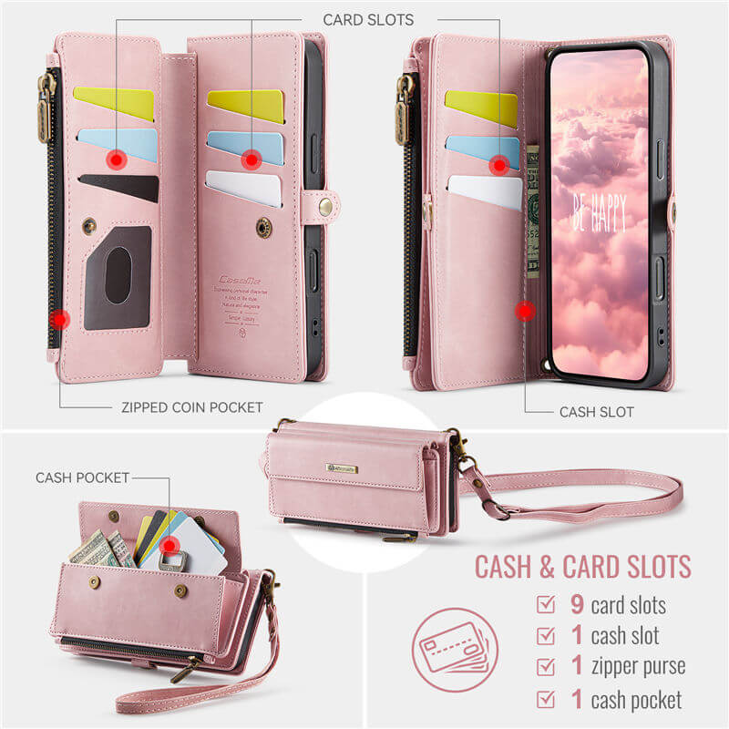 CaseMe iPhone 17 RFID Wallet Case – Crossbody & Wireless