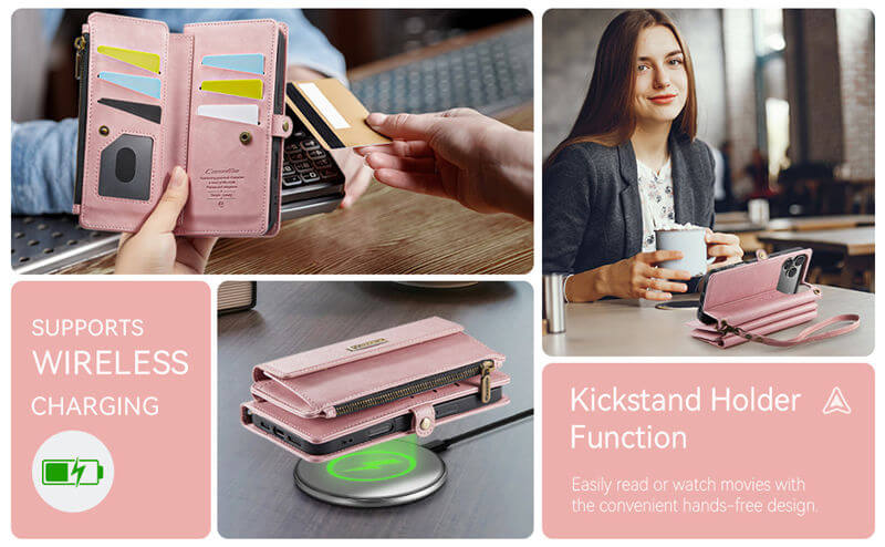 CaseMe iPhone 17 Pro RFID Wallet Case – Crossbody & Wireless