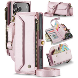 CaseMe iPhone 17 Pro Max RFID Wallet Crossbody Case with Wireless Charging