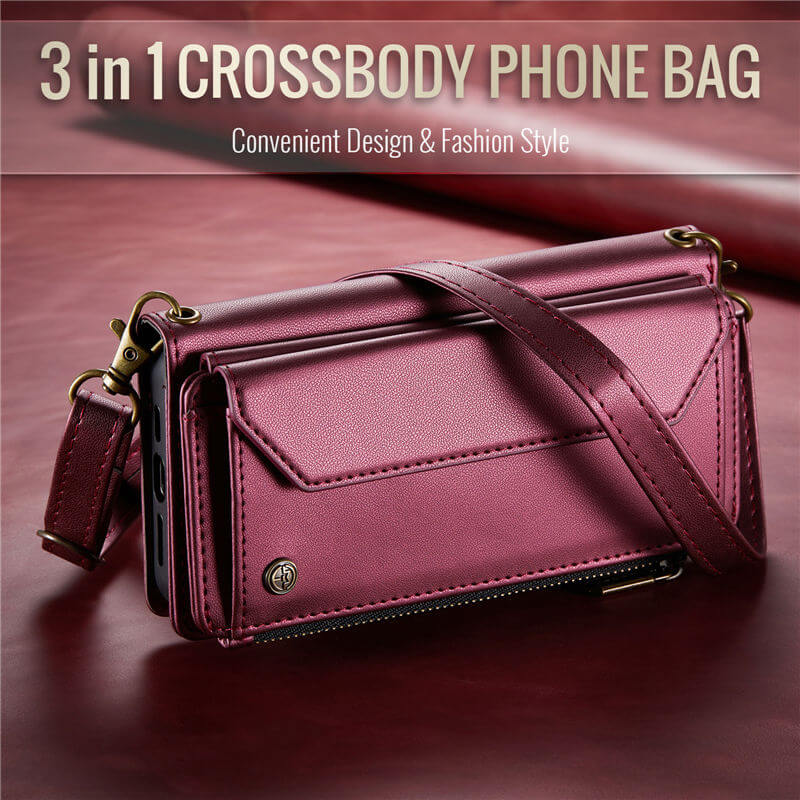 CaseMe iPhone 17 Pro Max RFID Wallet Crossbody Case with Wireless Charging