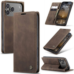 CaseMe iPhone 17 Pro Max Wallet Magnetic Suede Leather Case