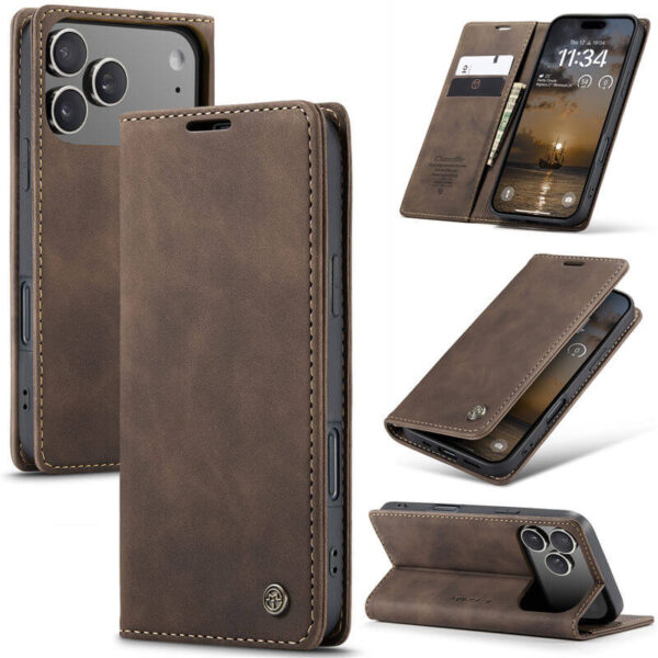 CaseMe iPhone 17 Pro Max Wallet Magnetic Suede Leather Case