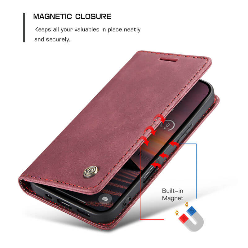 CaseMe iPhone 17 Pro Max Wallet Magnetic Suede Leather Case