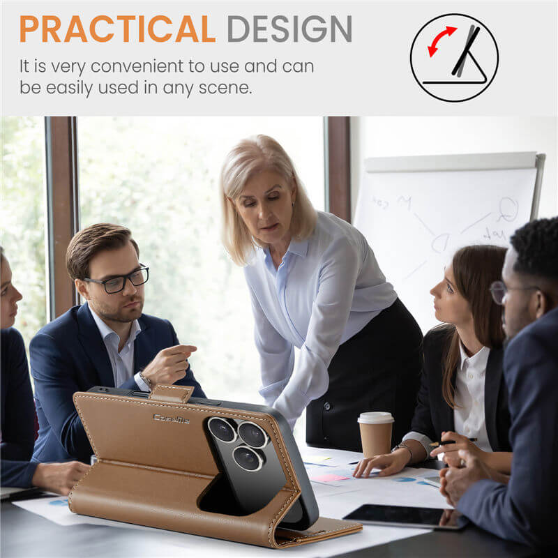 CaseMe For iPhone 17 Pro Max Wallet RFID Blocking Magnetic Buckle Case