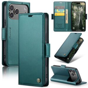 CaseMe For iPhone 17 Pro Wallet RFID Blocking Magnetic Buckle Case