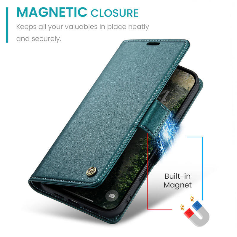 CaseMe For iPhone 17 Pro Max Wallet RFID Blocking Magnetic Buckle Case