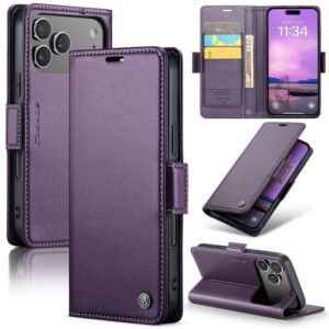 CaseMe For iPhone 17 Pro Max Wallet RFID Blocking Magnetic Buckle Case