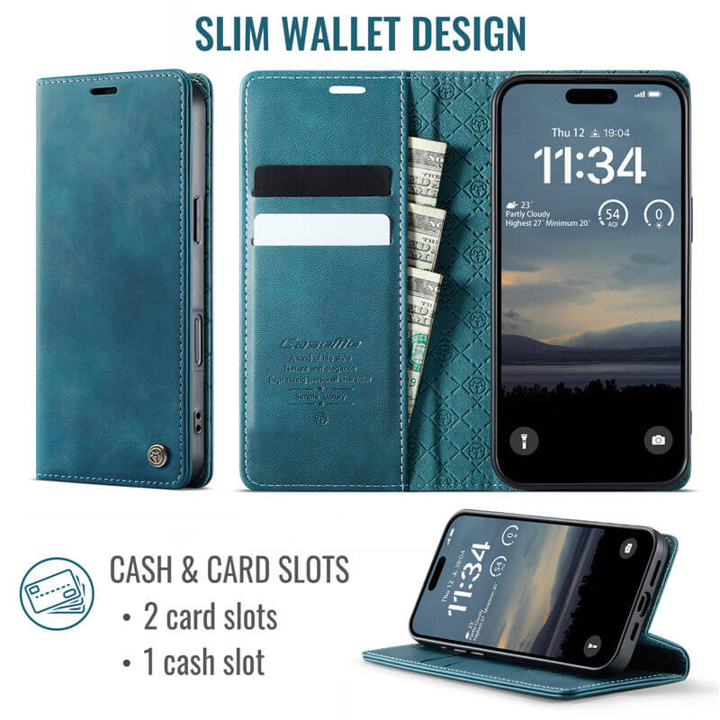 CaseMe iPhone 17 Pro Max Wallet Case – Magnetic & RFID Blocking